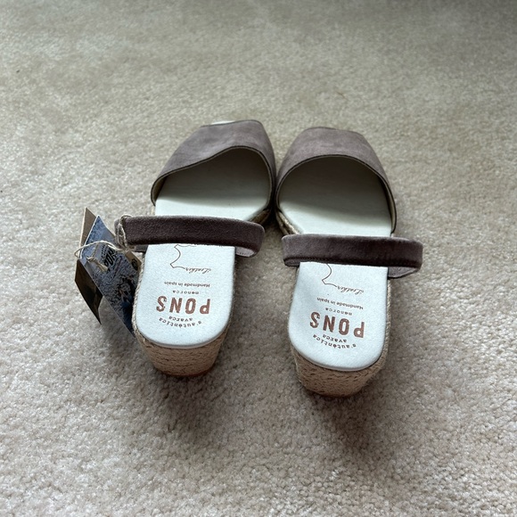 Pons ‘The Spanish Sandal Co’ Taupe-Colored Twine Wedge Espadrilles - Picture 7 of 11